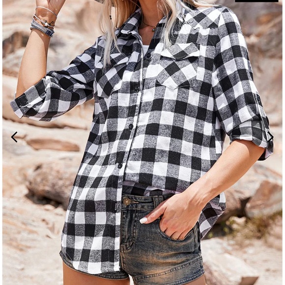 Zeagoo Black & White Buffalo Plaid Shirt
Size: Medium Warm Office School - Picture 2 of 8